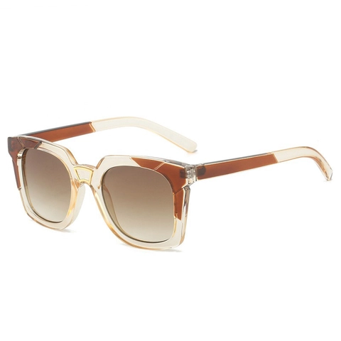 Retro Vierkante Oversized Zonnebril PC Frame AC Lens UV400 Bescherming Trendy Vintage Brillen Voor Dames Heren