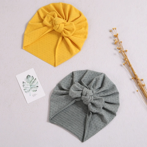 Baby Turban Hut Kleinkind Bogen Beanie Weich Atmungsaktiv Baumwolle Polyester Mischung Knoten Kopfbedeckung Für Neugeborene