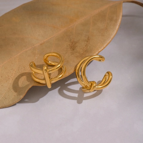 Ear Cuffs In Acciaio Inossidabile Geometrico Forma C Placcato Oro Minimalista Senza Perforazione Clip Orecchie Donne Impermeabile