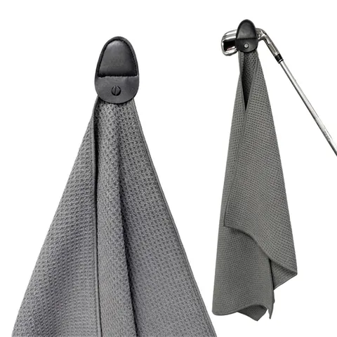 Golf Towel Microfiber Waffle Weave With Hook Absorbent Sports Cleaning Cloth For Golfers