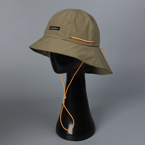 Outdoor Hiking Bucket Hat With Neck Protection Flap Wide Brim Nylon Ripstop Sunshade Windproof Adjustable Drawstring Unisex