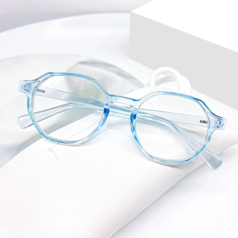 Retro Irregular Polygon Anti Blue Light Glasses PC Frame Candy Color Fashion Decorative Eyewear For Adult