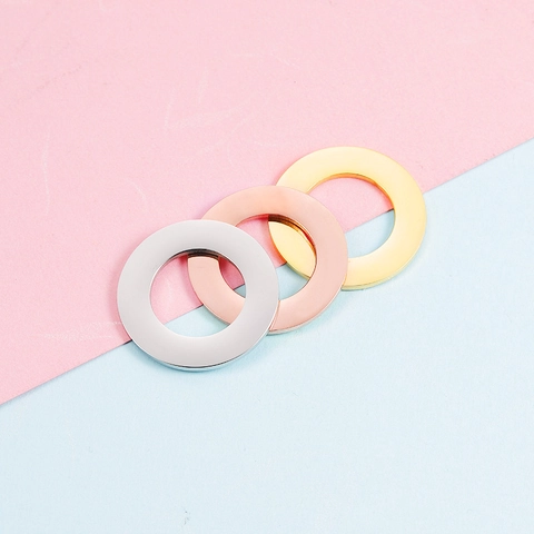 Ciondoli Ad Anello A Cerchio Cavo Acciaio Inossidabile 304 Lucidato A Specchio Accessori Per Creazione Gioielli DIY