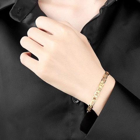 Bracelet Maille Marine en Cuivre Tendance pour Femme Style Hip Hop Personnalisé Bracelet Chaîne Museau de Porc Bijoux Ajustables