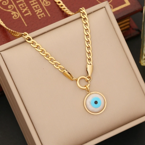 Evil Eye Halskette Armband Und Ohrringe Edelstahl Vergoldet Tropföl Persönlichkeit Boho Schmuck Für Frauen