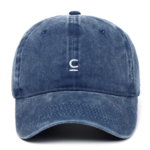 Cappello Da Baseball In Cotone Lavato Ricamo Lettera C Stile Retro Distressed Fibbia In Metallo Regolabile Cappello Sole