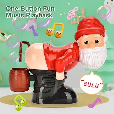 Máquina De Burbujas Automática Juguete De Plástico Con Música Luz LED Papá Noel Divertido Conejo Navidad Regalo Niños