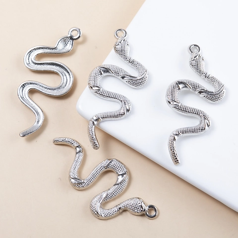 Ciondolo A Forma Di Serpente In Lega Stile Argento Vintage Retro Per La Creazione Di Gioielli Fai Da Te Collane Charms Accessori