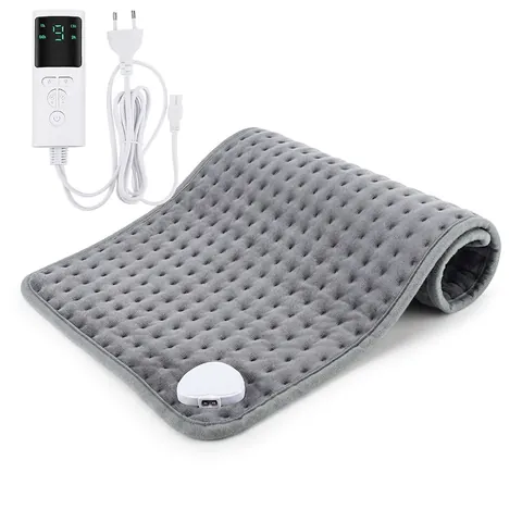 Electric Heating Pad Soft Plush With Multiple Heat Levels And Adjustable Timer Auto Off For Back Neck Shoulder Pain Relief