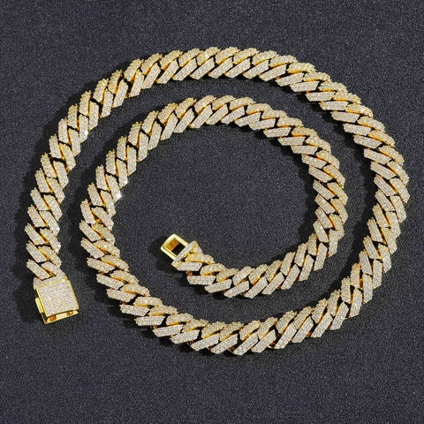 Catena Cubana Iced Out Ottone Zirconia Cubica Collana Bracciale Gioielli Alla Moda Hip Hop Per Uomo E Donna