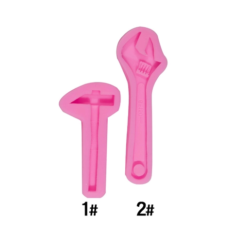 Hardware Tools Silicone Mold Wrench Hammer Shape For Fondant Chocolate Cake Decoration DIY Craft Baking Accessory