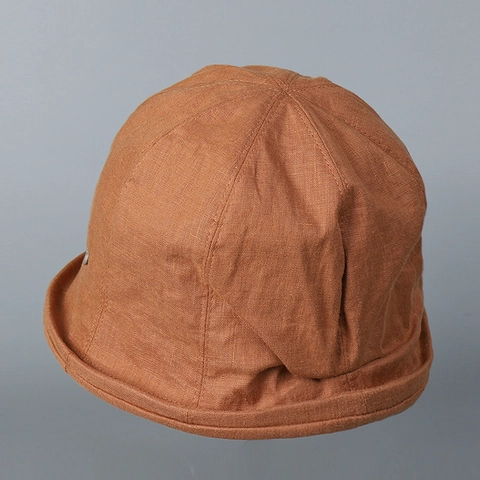 Cappello A Secchiello Stile Giapponese Puro Lino Tesa Piccola Vintage Pieghevole Protezione Solare Minimalista Donna