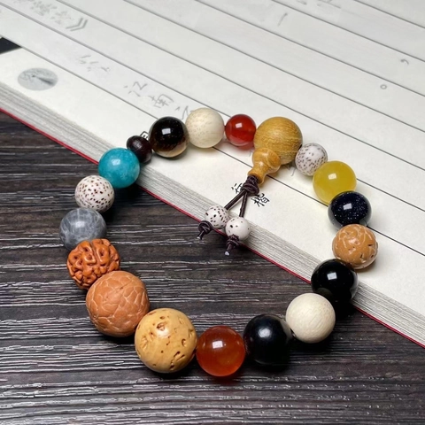 Bodhi Seed Wood Beaded Bracelet With Agate Tiger Eye Zen Meditation Retro Ethnic Style Jewelry For Men And Women