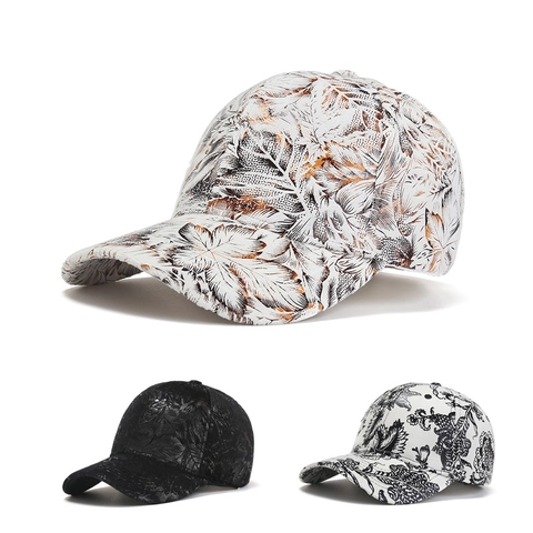 Baseball Cap Floral Leaf Print Polyester Adjustable Hip Hop Streetwear Fashion Snapback Hat For Men Women