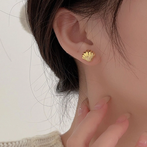 Orecchini A Lobo A Conchiglia Argento Sterling 925 Minimalista Moda Stile Nautico Per Donne