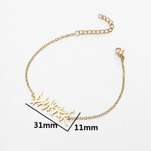 Pulsera Hip Hop Gótica Para Mujeres Hombres Acero Inoxidable Colgante Letra Danger Irregular Cadena Ajustable Estilo Punk Retro