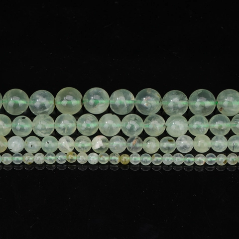 Natural Prehnite Round Loose Beads Gemstone Smooth Green Stone For DIY Jewelry Making Bracelet Necklace Accessories
