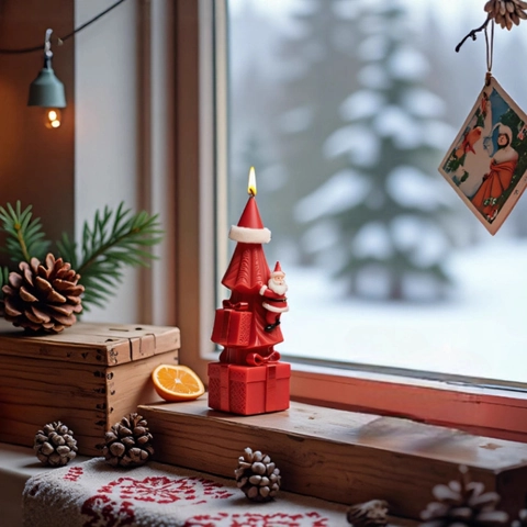 Weihnachts Weihnachtsmann Geschenkbox Silikon Kerzenform Für DIY Handgefertigte Baumform Feiertag Festliche Haus Dekoration