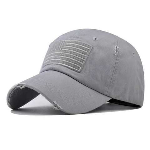 Cappello Da Baseball In Cotone Lavato Con Patch Bandiera USA Stile Retro Distressed Cappello Da Sole Regolabile Unisex