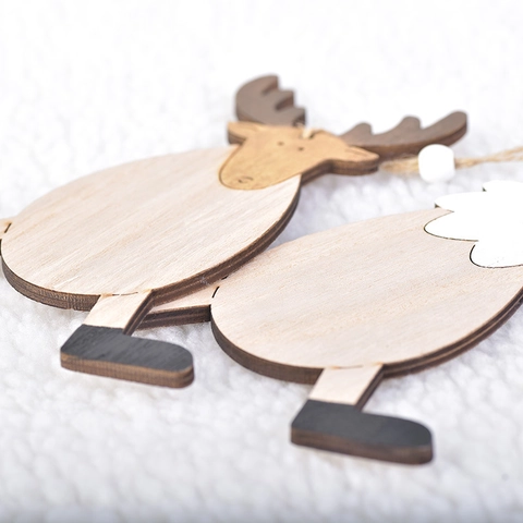 Decorazioni Pendenti In Legno Albero Natale Cartone Animato Babbo Natale Pupazzo Di Neve Renna Decorazione Festa Pendente