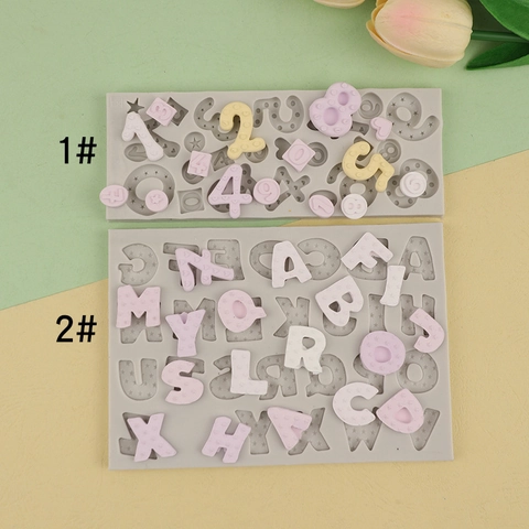 Silikonform Alphanumerische Buchstaben Zahlen Herz Stern Muster Diy Backen Fondant Harz Handwerk Ton Werkzeug