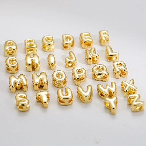 3D Bubble Buchstaben Anhänger Halskette Vergoldeter Edelstahl Und Kupfer Personalisierte Ballon Initial Alphabet DIY