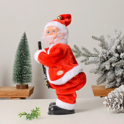 Electric Musical Santa Claus Twerking Dancing Toy Plastic Polyester Christmas Ornament Festive Holiday Home Decor