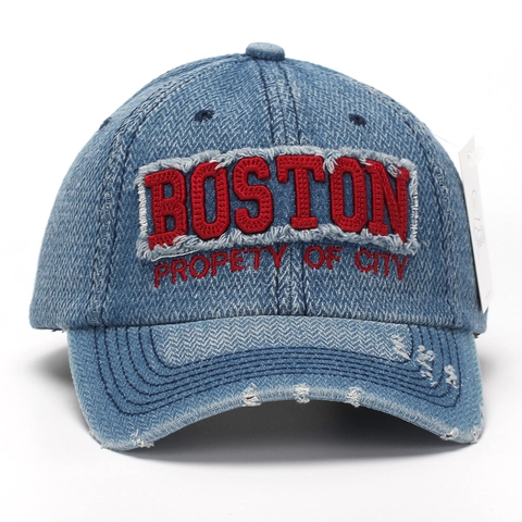 Gorra Béisbol Mezclilla Desgastada Bordado Algodón Ajustable Protección Solar Sombrero Informal Hombres Mujeres