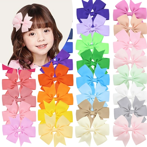 Girls Grosgrain Ribbon Bow Hair Clip Swallowtail V Shape Alligator Clip Handmade Princess Headwear