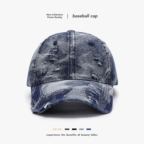 Casquette De Baseball En Jean Lavé Effet Usé Troué Coton Rétro Réglable Chapeau Soleil Sport Extérieur Hommes Femmes