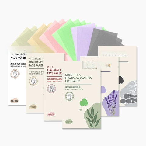 Carta Assorbente Olio Viso In Polpa Di Legno E Lino Profumata Controllo Dell'olio Portatile Per Tutti I Tipi Di Pelle