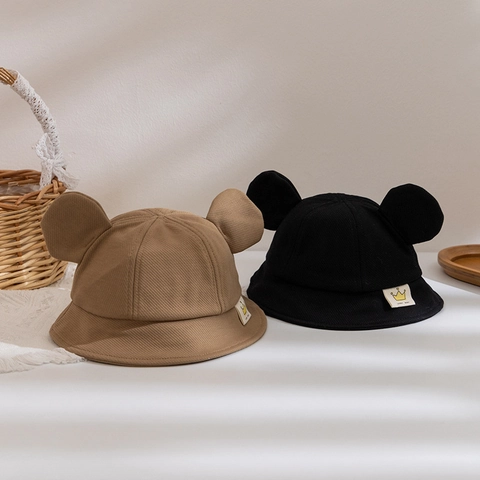 Süße Bärenohren Kinder Anglerhut Für Jungen Mädchen Winter Warm Winddicht Baumwolle Sonnenhut Kleinkind Baby Fischerhut Outdoor