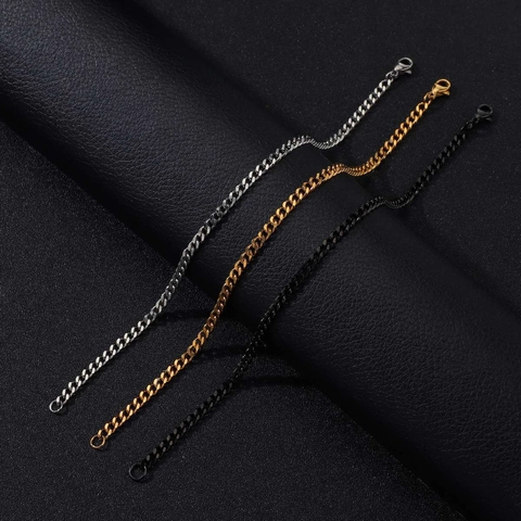 Bracciale A Catena Curb In Acciaio Inossidabile Gioielli Cuban Link Minimalisti Per Uomini E Donne Con Chiusura A Moschettone