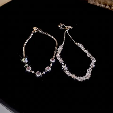 Pulsera Ajustable De Estrella De Circonita Y Perla Artificial De Imitación Para Mujer Joyas De Moda Vintage Color Plata