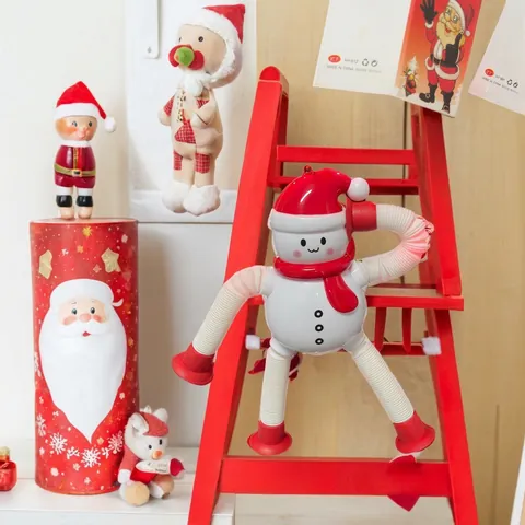 Natale Pop Tubes Giocattoli Sensoriali Ventosa Estensibile Plastica Robot Giraffa Babbo Natale Antistress Fidget Ornamenti