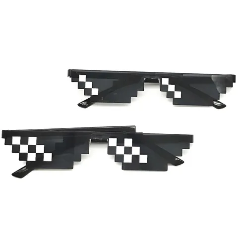 Pixel Sonnenbrille Mosaik Muster Thug Life Stil PC Rahmen AC Linse Lustige Neuheit Brillen Für Party Cosplay Hip Hop Requisiten