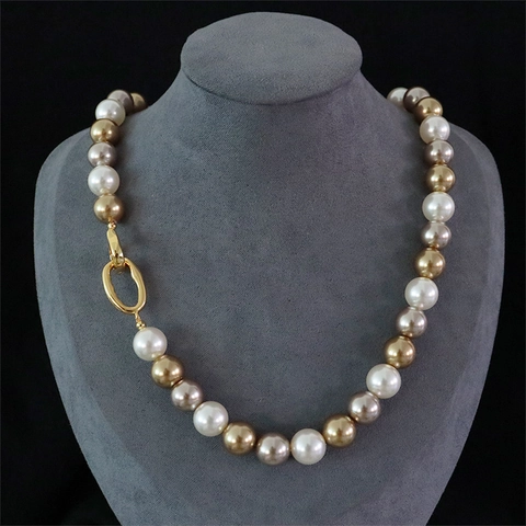 Multi-Color Artificial Pearl Necklace And Bracelet Brass Clasp Luxury Fashion Jewelry For Women Daily Elegant Accessory