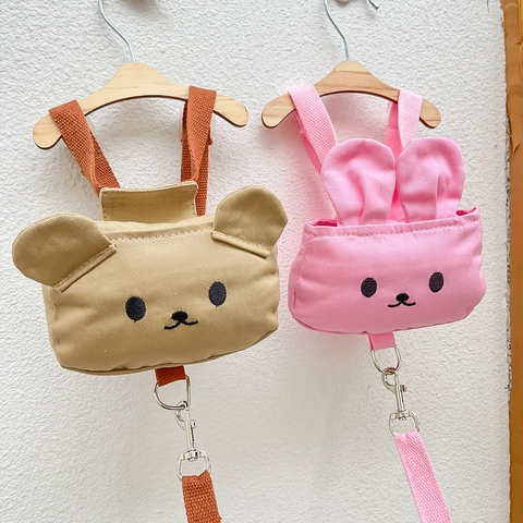 Arnés Mochila Para Perro Animal Dibujos Animados Y Correa Lona Ajustable Correa De Pecho Para Perros Pequeños Gatos