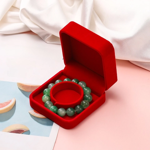 Velvet Jewelry Box Storage Case For Ring Earring Necklace Bracelet Gift Display Organizer Rounded Corner Soft Flocking