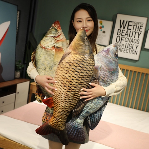 Realistic Simulated Fish Shaped Plush Toy Creative Soft Stuffed Animal Pillow Funny Fish Plush Doll For Office Home Cat Decor Gift