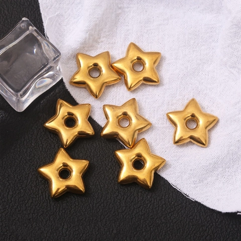 Ciondoli Stella Cuore Fiore Tondo In Acciaio Inossidabile Placcato Oro Per Creazione Di Gioielli Collana Bracciale Accessori