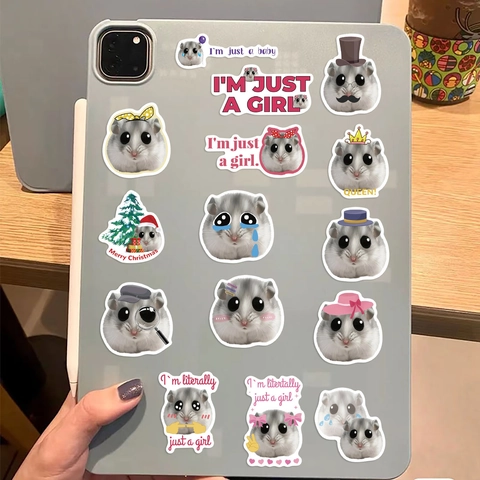 Cute Hamster Meme Stickers Waterproof PVC Graffiti Decals For Laptop Suitcase Guitar DIY Decorative Stickers Set