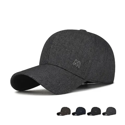 Herren Baseballkappe Verstellbar Metallbuchstabe M Dekor Strukturierte Polyester Sonnenschutz Outdoor Casual Sport Hut