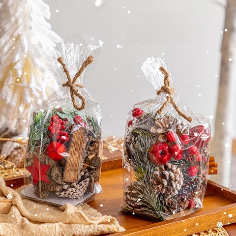 Weihnachts Tannenzapfen Ornamente Naturzapfen Mit Künstlichen Beeren Kiefernadeln Und Hanfseil Für Die Christbaumdekoration