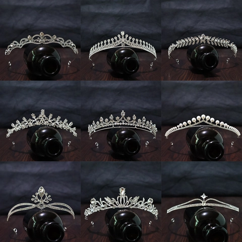 Couronne De Mariée Tiara Élégante Étincelant Strass Künstliche Perle Alliage Bandeau Pour Mariage Anniversaire Style Princesse Femmes Filles