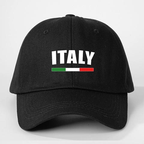 Italien Buchstabendruck Baseballkappe Italienische Flagge Streifen Verstellbar Retro Sonnenschutz Hut Polyester Outdoor