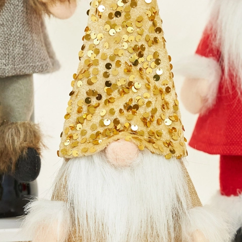 Sequined Christmas Wine Bottle Covers Gnome Faceless Doll Decoration For Holiday Party Dining Table Festive Atmosphere