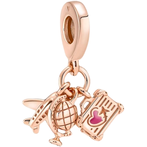 Airplane Globe Suitcase Passport Enamel Charms Zinc Alloy Zirconia For DIY Bracelet Jewelry Making Travel Series