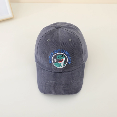Kids Baseball Cap Cotton Corduroy Dinosaur Embroidery Sun Protection Adjustable Hat For Boys Girls