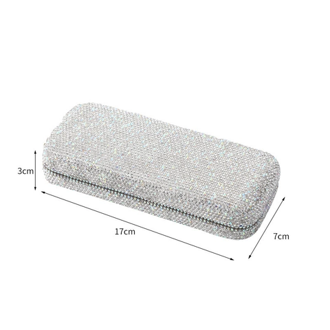 Rhinestone Auto Sonnenbrillenetui Tragbare Hartschale Brillen Aufbewahrung Box Bling Luxus Schutz Für Damen